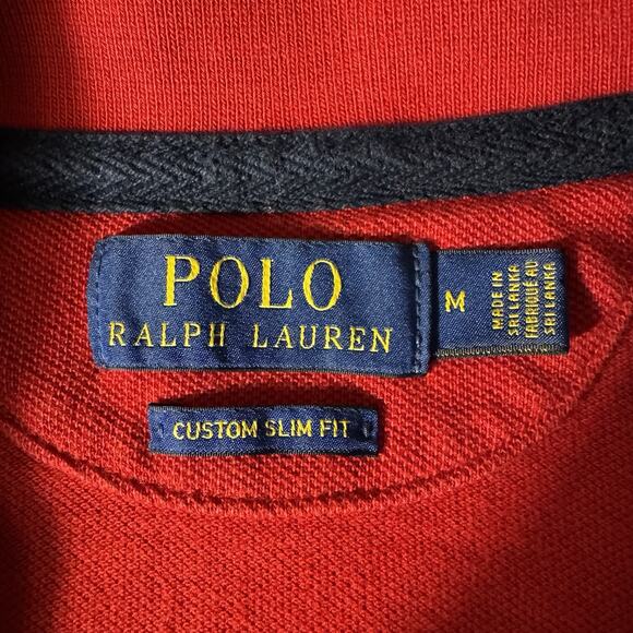 Polo Ralph Lauren Shirt Red New York Embroidered Logo Mens Medium Long Sleeve - Picture 10 of 10